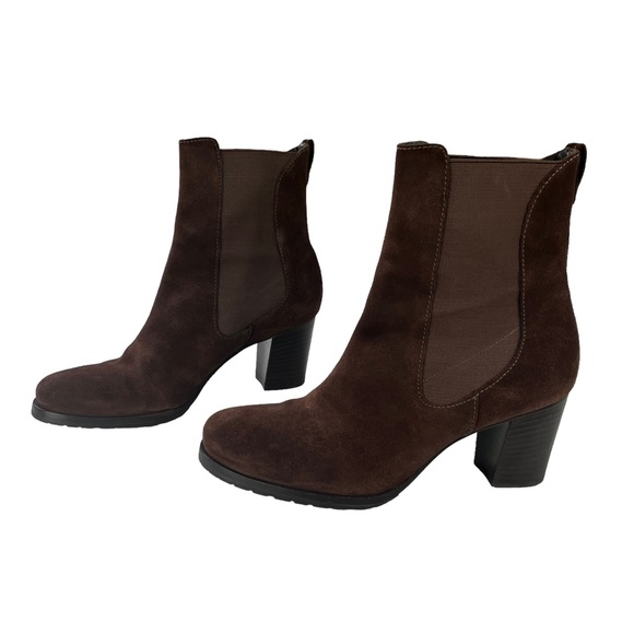 Cole Haan Block Heel Brown Suede Chelsea Boot Womens Size 9 - Picture 3 of 12